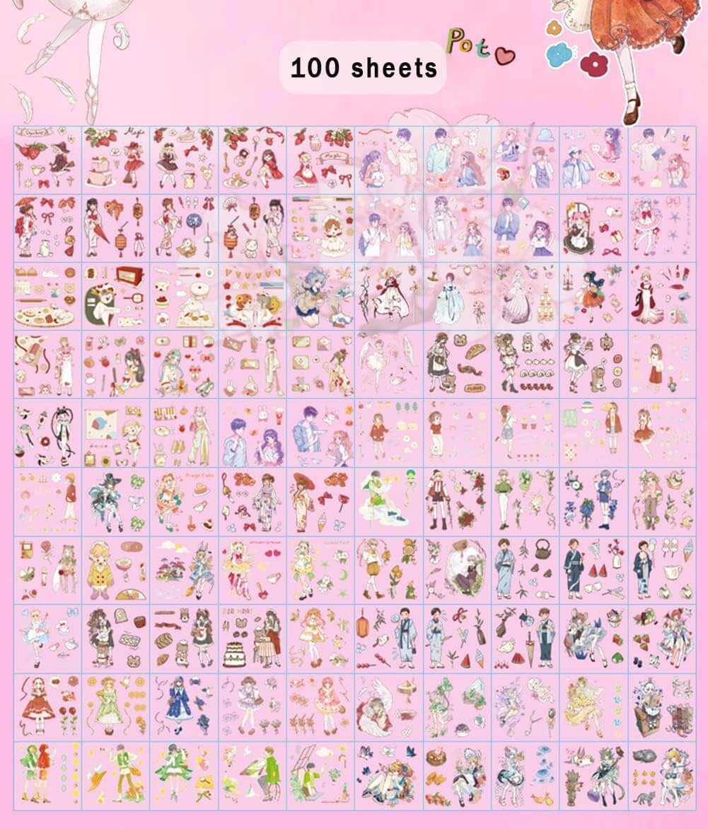 Cartoon Stickers Gift Box Set 100pcs (2006) - Kawaii and Colorful Stickers for DIY Crafting 100pcs Cartoon Scrapbooking Stickers Set (2006) - Adorable Stickers for Kids and Adults 100pcs Cartoon Scrapbooking Stickers (2006) - Fun Stickers for DIY Crafti