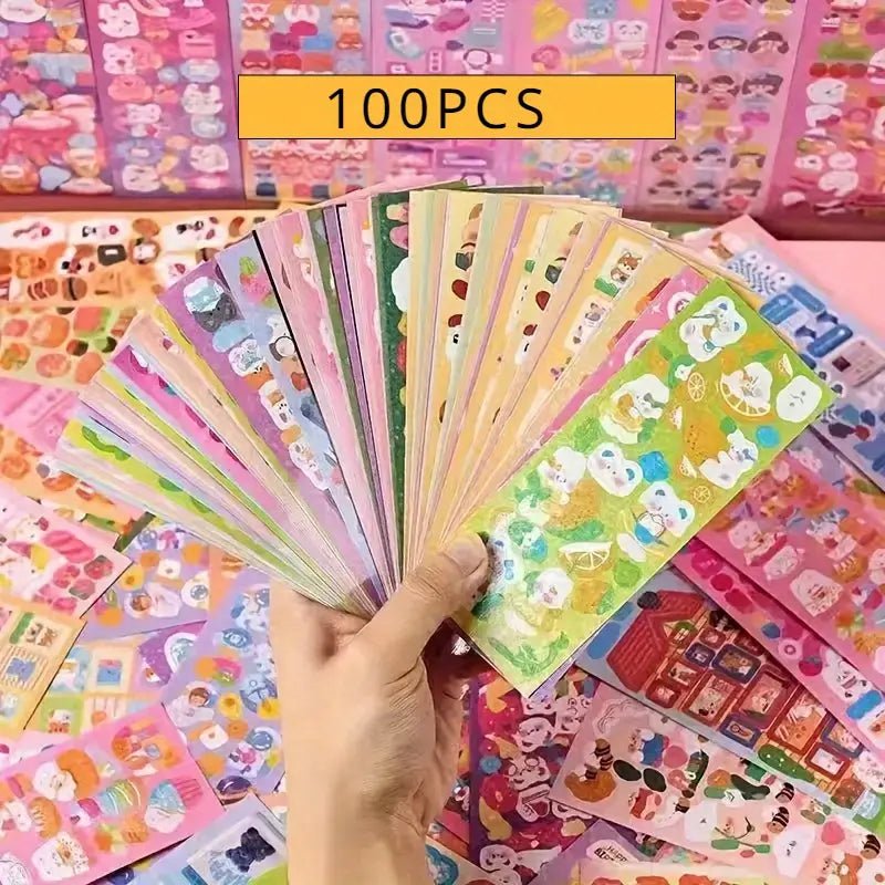 100pcs Cute Laser Stickers (2004) - Adorable, Sparkling Stickers for Kids’ Craft Kits 2004 Cute Laser Stickers - Versatile Stickers for Scrapbooking, Journaling, and Labeling 100pcs Cute Laser Stickers (2004) - Bright and Playful Laser Stickers for Scra