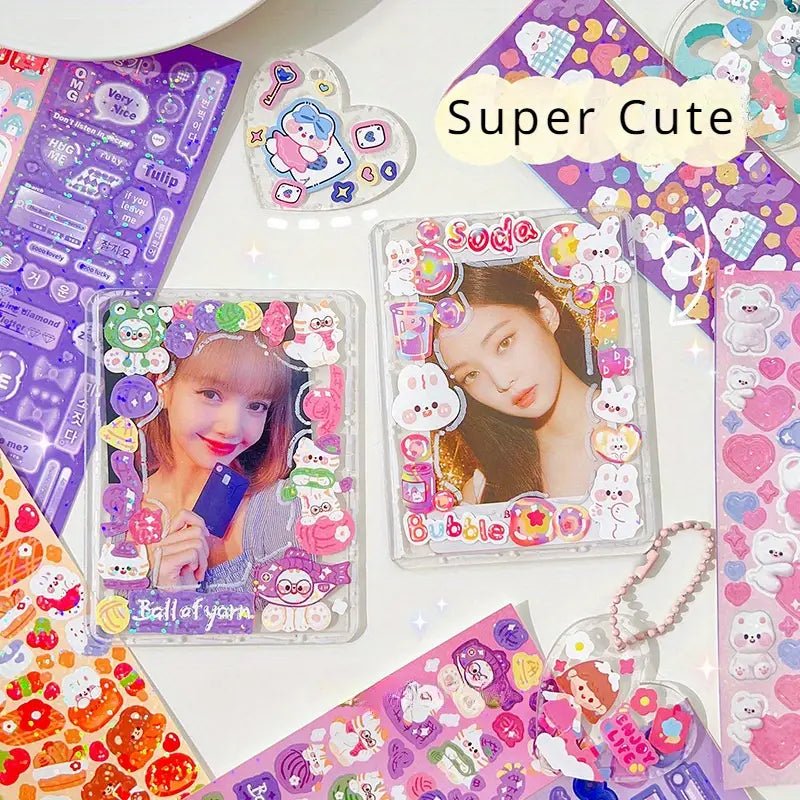 100pcs Cute Laser Stickers (2004) - Adorable Laser Stickers for Scrapbooking and Crafts 2004 Cute Laser Stickers - Fun, Colorful Stickers for Kids and DIY Projects 100pcs Cute Laser Stickers (2004) - Shiny Laser Stickers for Fun Crafting and Decorating