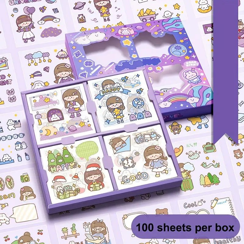 100pcs Guka Sticker Dream-Girl Set (2002) - Perfect Stickers for Girls Who Love Cute Art and Designs