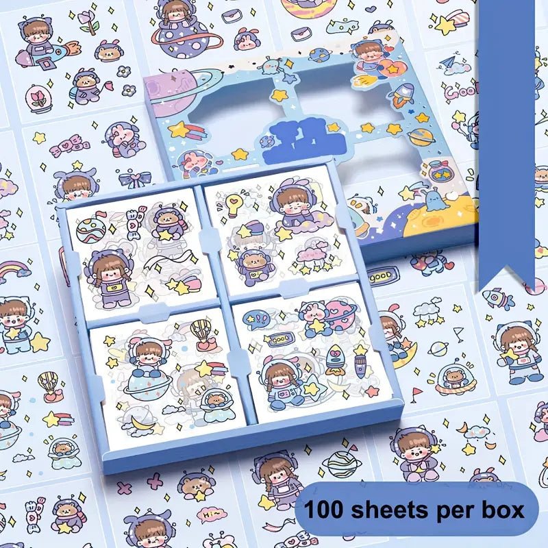 100pcs Guka Sticker Dream-Girl Set (2002) - A Set of 100 Dreamy Stickers for Craft Projects and DIY 100pcs Guka Sticker Dream-Girl Set (2002) - Ideal Stickers for Decorating Laptops, Notebooks, and More