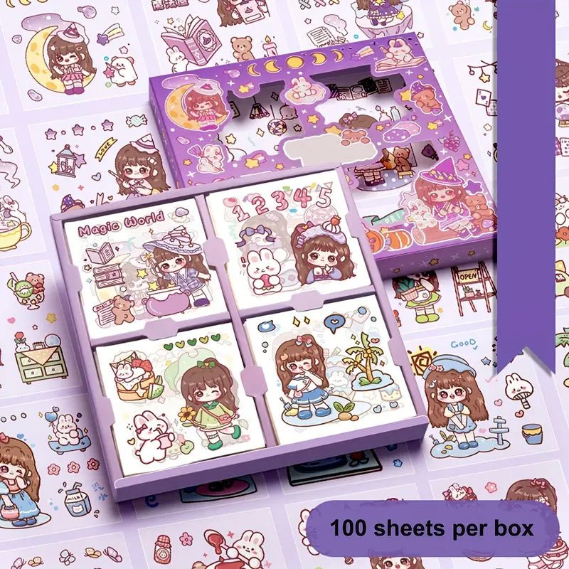 100pcs Guka Sticker Dream-Girl Set (2002) - Stylish and Colorful Stickers for Your Journal or Planner