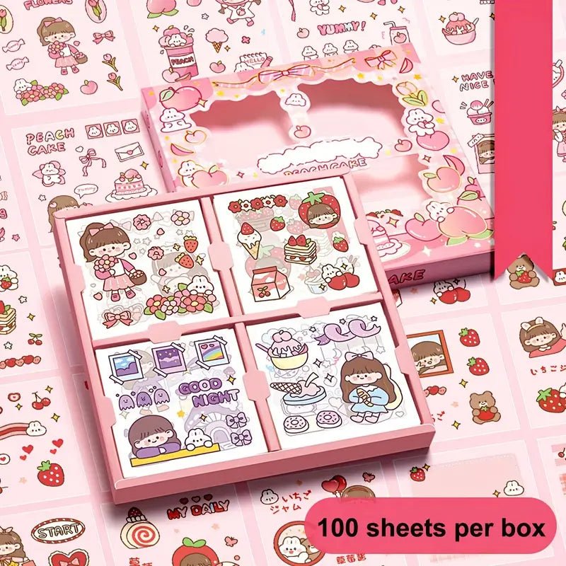 100pcs Guka Sticker Dream-Girl Set (2002) - Aesthetic Dream-Girl Stickers for Scrapbooking and Art Projects 100pcs Guka Sticker Dream-Girl Set (2002) - Dreamy and Cute Stickers to Personalize Your Belongings