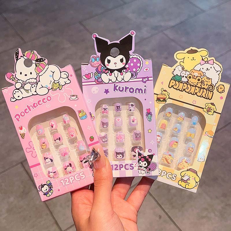 Sanrio Press-On Nails (9008) - Fun and Trendy Nail Art Kit for Kids’ Nail Decoration 12pcs Sanrio Press-On Nail Kit - Easy-to-Apply, Cute Sanrio Nail Designs for Children