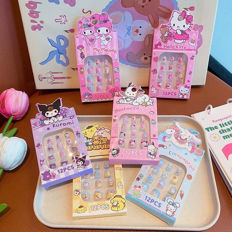 Sanrio Kids Press-On Nail Kit (9008) - Fun Nail Art with Hello Kitty, Cinnamoroll & More