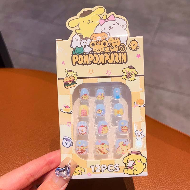 12pcs Sanrio Press-On Nails (9008) - Quick and Easy Sanrio-Themed Nail Art for Kids