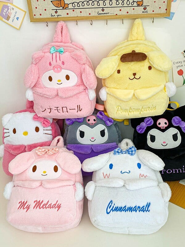 Cute Sanrio character backpack featuring Hello Kitty and Kuromi