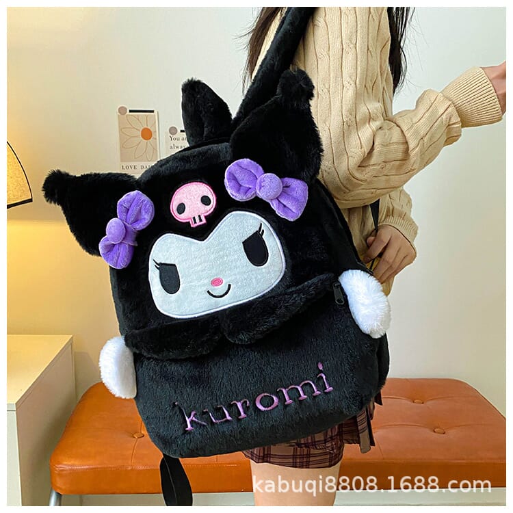 Adorable Sanrio Kuromi and Hello Kitty cartoon backpack for kids