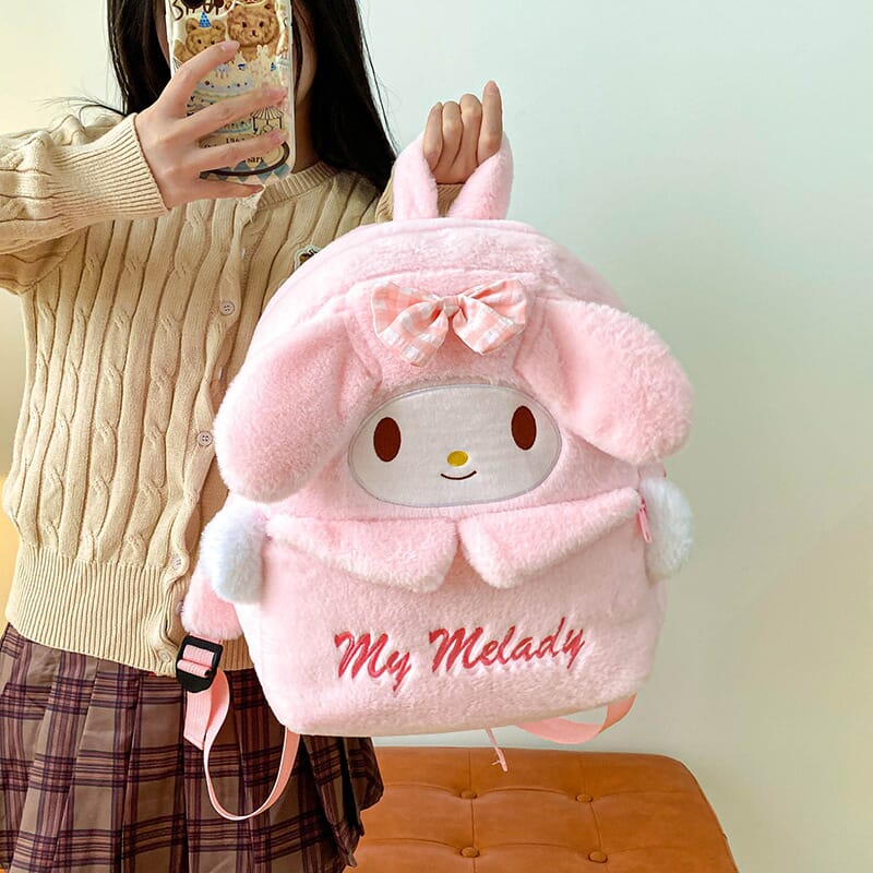 Sanrio Kuromi Hello Kitty plush cartoon backpack for daily use