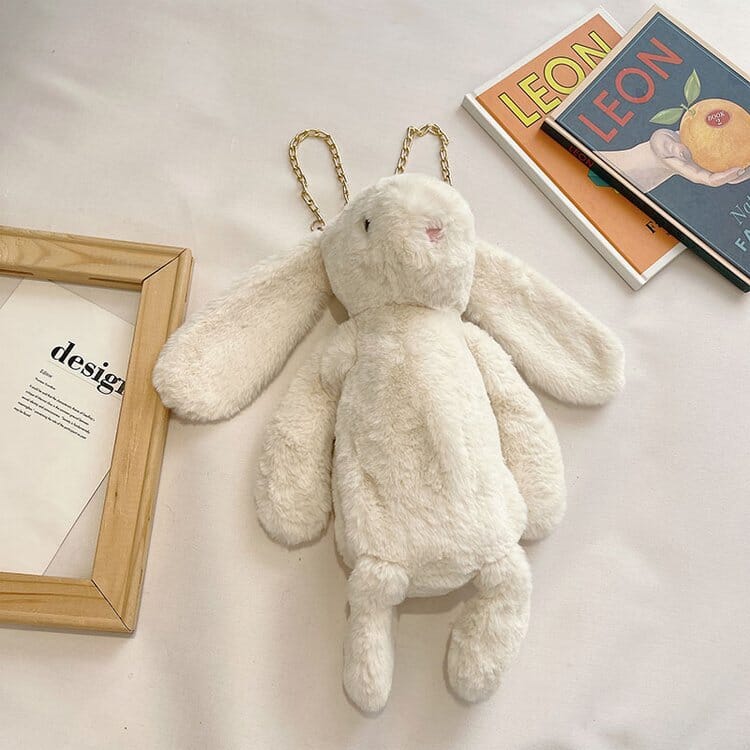 Rex rabbit plush crossbody bag, cute and edgy dead rabbit design for unique fashion