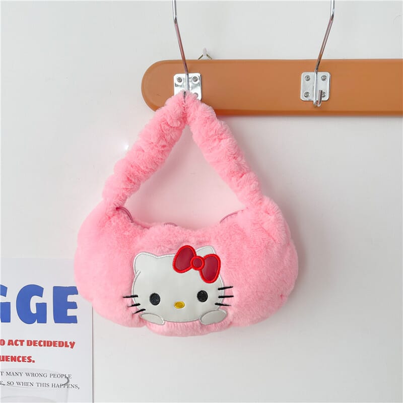 New Sanrio Cinnamoroll plush handbag, adorable kids’ bag with cartoon character Sanrio Cinnamoroll plush handbag, soft plush material for kids’ daily use