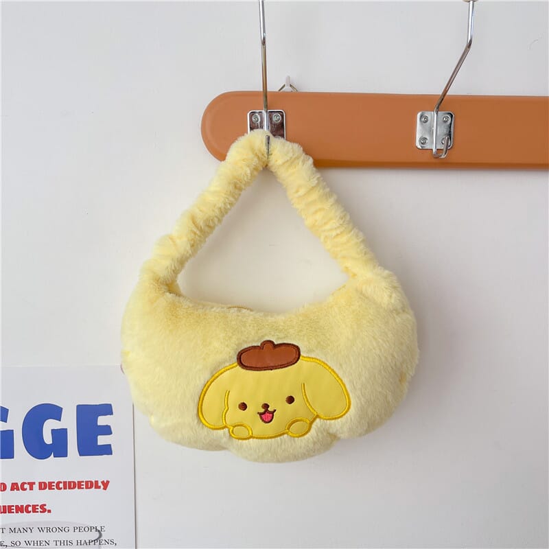 Cute Sanrio Cinnamoroll plush handbag, colorful and fun children’s accessory Sanrio Cinnamoroll plush handbag, kids’ cartoon handbag for carrying essentials