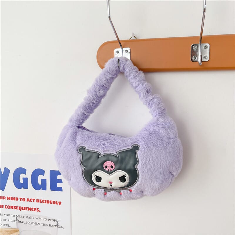 Plush Cinnamoroll handbag from Sanrio, cute and stylish cartoon design for girls Sanrio Cinnamoroll plush handbag, soft and charming kids’ accessory for outings
