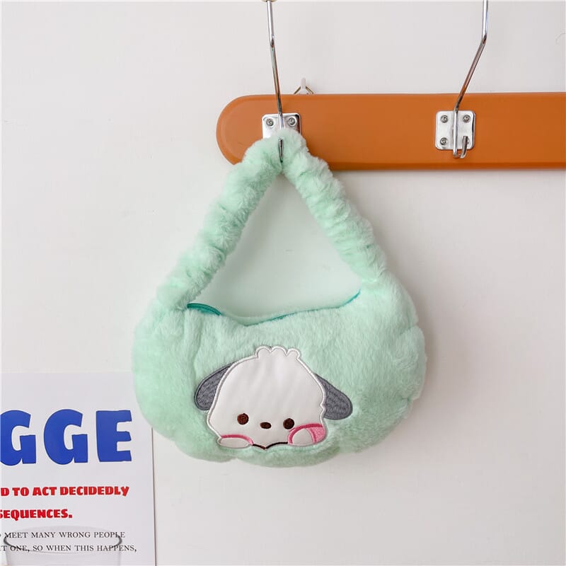Cinnamoroll plush handbag by Sanrio, new cartoon design for kids’ accessories Cute Sanrio Cinnamoroll plush handbag, fun and colorful kids’ accessory Sanrio Cinnamoroll plush handbag, perfect plush bag for kids’ fashion and style