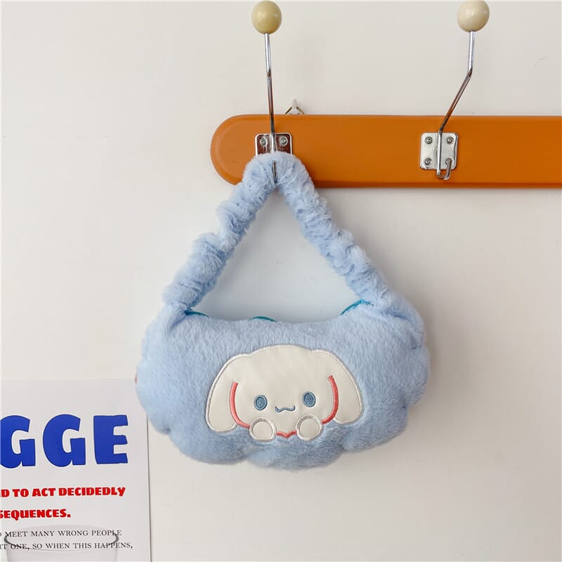 Adorable Sanrio Cinnamoroll plush handbag, children’s cartoon-themed bag for everyday use Sanrio Cinnamoroll plush handbag, cute plush bag for kids with a cartoon character design