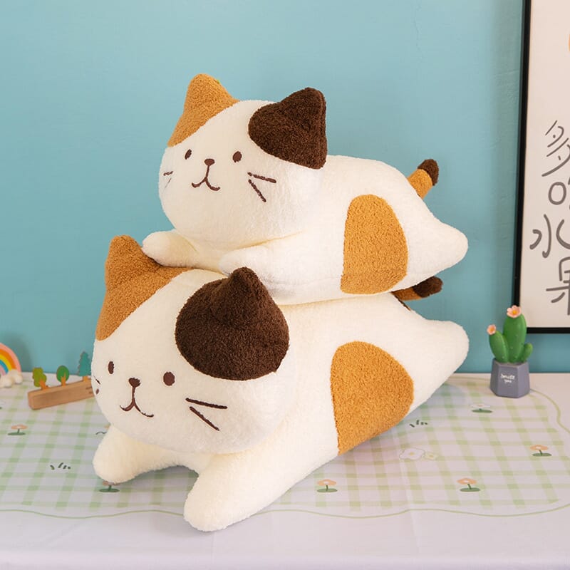 Cute three-color cheese cat plush toy, perfect gift for cat lovers and kids Colorful three-color cheese cat plush, soft and cute stuffed animal for all ages
