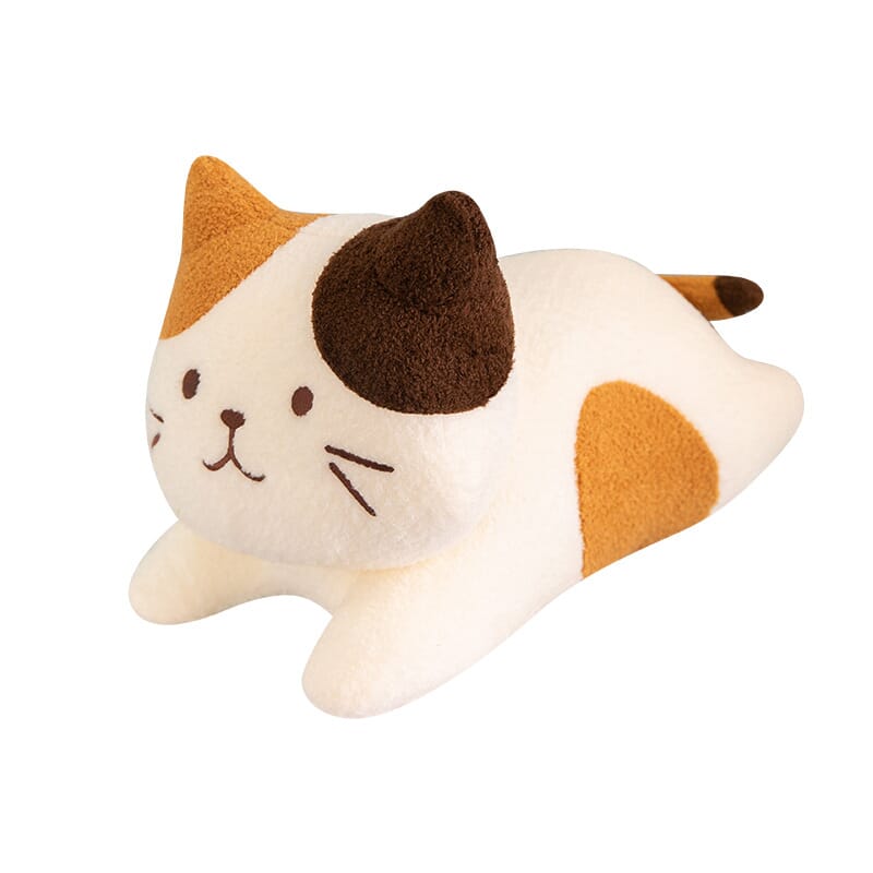 Adorable three-color cheese cat plush doll, perfect for kids and collectors