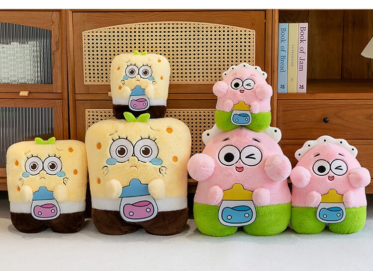 Adorable baby bottle SpongeBob Patrick plush doll, cuddly toy for children