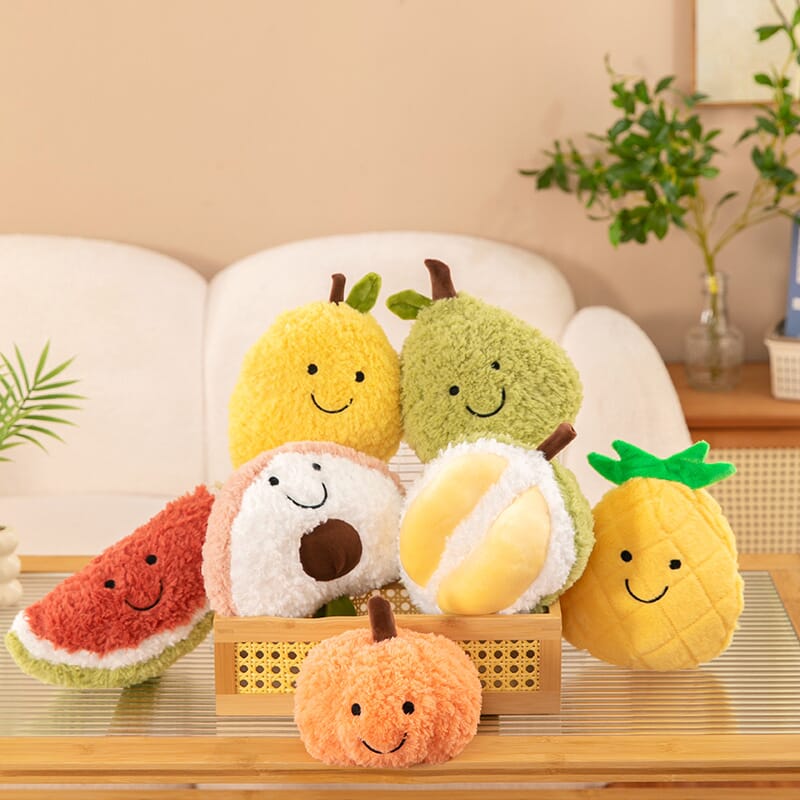 Simulation banana plush toy, soft and squishy stuffed fruit for kids