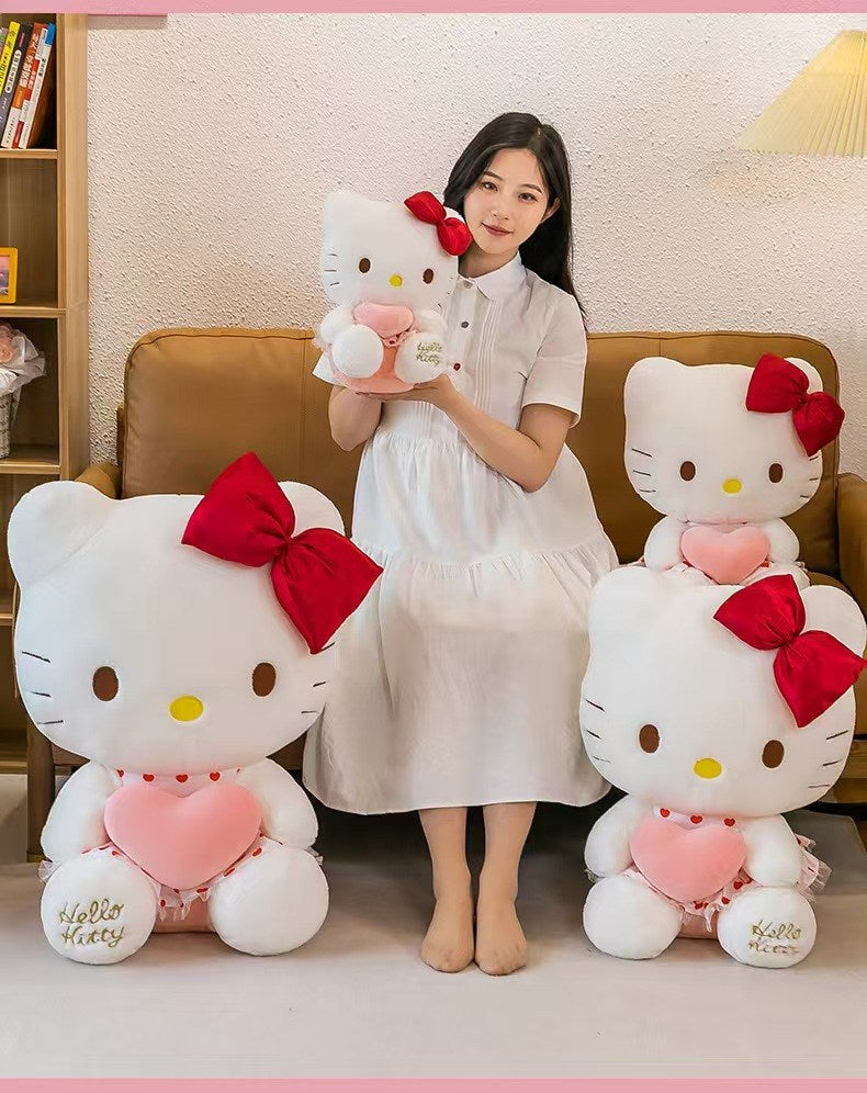 Hello Kitty plush doll, perfect for girls' room decoration and cuddles Official Hello Kitty stuffed toy, cute cartoon plush for collectors