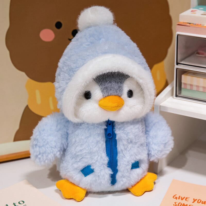 Soft dressing penguin stuffed animal, creative toy for early learning Cute penguin plush doll with fashionable outfits, perfect gift idea