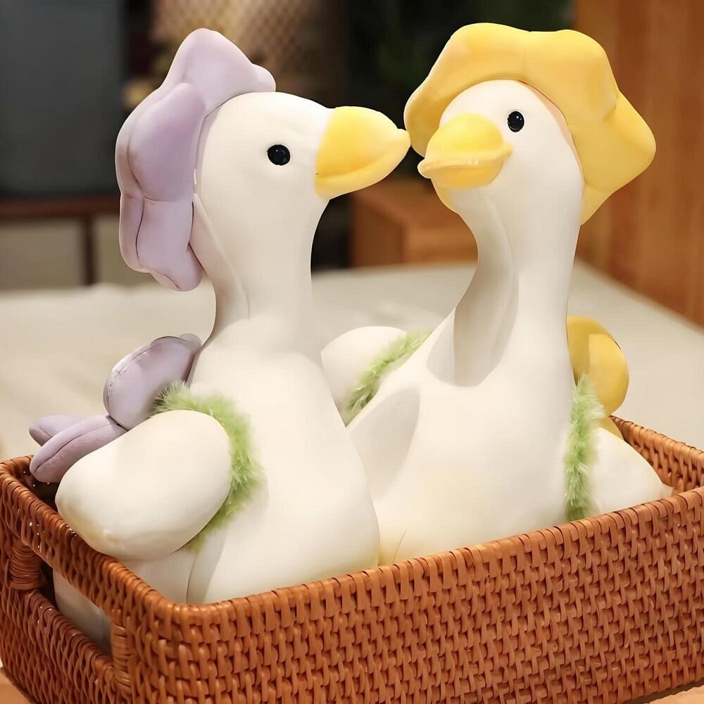 Cute floral duck plush toy, perfect gift for children and collectors Little flower duck plush, charming soft toy for all ages Floral duck plushie, cute and colorful stuffed animal