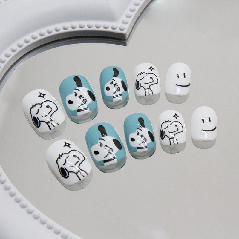 Handmade Cartoon Press-On Nails for Kids (9006) - 20 Stylish Designs with Fun Cartoon Characters