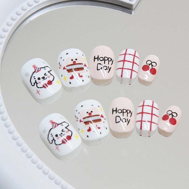 20 Styles Handmade Cartoon Press-On Nails (9006) - Fun and Playful Designs for Girls’ Nails