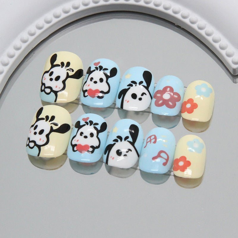 20 Pcs Cartoon Handmade Press-On Nails for Kids (9006) - Kid-Friendly Nail Art with Cute Characters