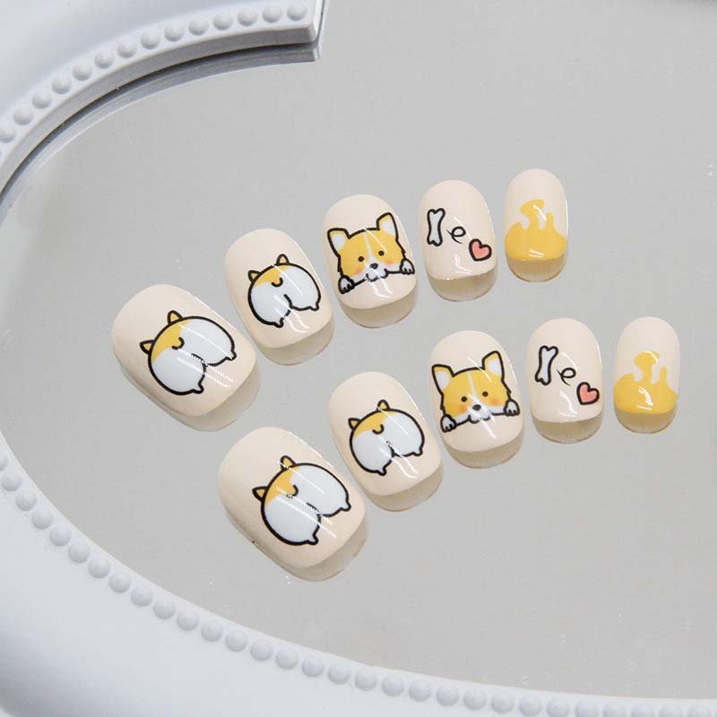 20 Pcs Cartoon Press-On Nails for Kids (9006) - Easy-to-Apply Colorful Cartoon Nail Art for Kids