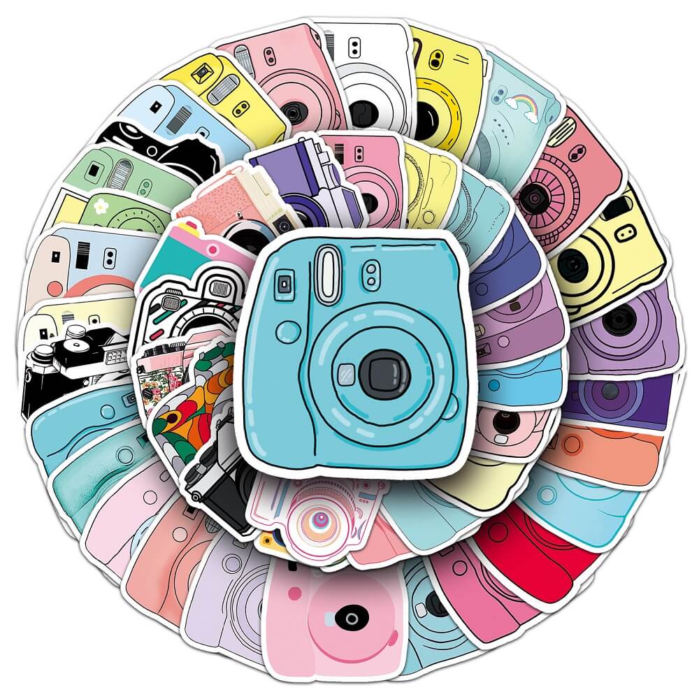 Camera-356 Stickers – 50pcs Fun Camera Stickers for Customizing Phone Cases 50pcs Camera Stickers – Creative Stickers for DIY Photo Albums Camera-356 Stickers – 50pcs Cool Camera Stickers for Decorating School Supplies