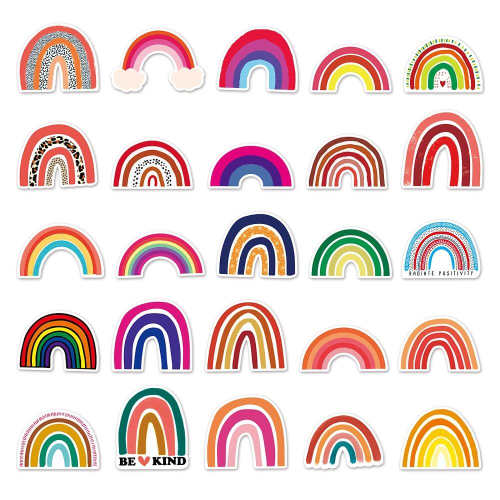 50pcs Rainbow Bridge Stickers – Rainbow Stickers for Decorating School Supplies Rainbow Bridge -263 Stickers – 50pcs Happy Rainbow Stickers for Party Invitations 50pcs Rainbow Bridge Stickers – Cute Rainbow Stickers for Scrapbook Projects