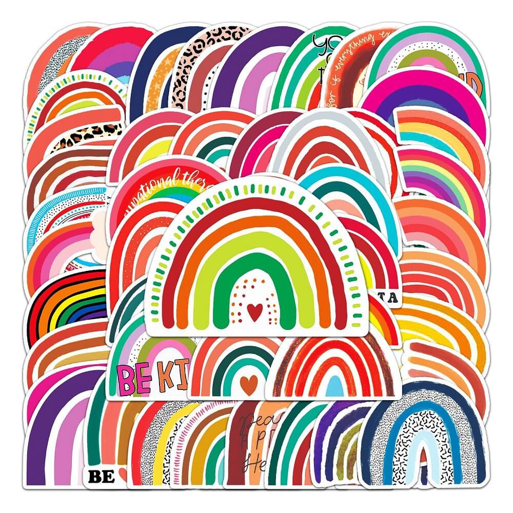 Rainbow Bridge -263 Stickers – 50pcs Colorful Stickers for DIY Jewelry Designs 50pcs Rainbow Bridge Stickers – Fun and Bright Rainbow Stickers for Decorating Walls