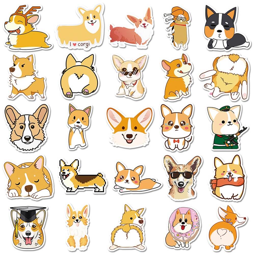 50pcs Corgi -144 Stickers – Playful Corgi Stickers for Stationery and Personalized Gifts Corgi -144 Stickers – 50pcs Cute Corgi Dog Stickers for Journaling and Diary Decoration 50pcs Corgi -144 Stickers – Corgi Stickers for DIY Scrapbook Projects and Pa