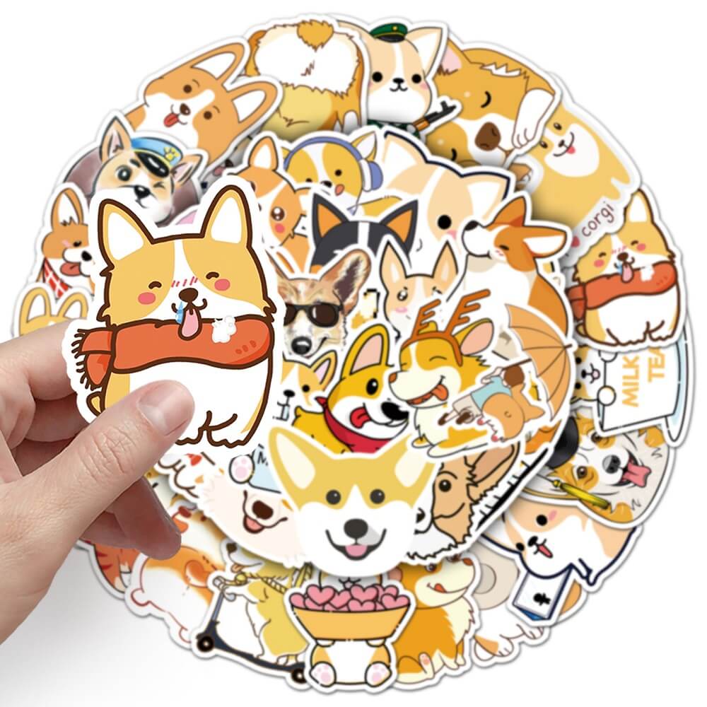 Corgi -144 Stickers – 50pcs Fun Corgi Stickers for Kids’ Crafting and DIY Projects 50pcs Corgi -144 Stickers – Cute Corgi Stickers for Decorating Laptops and Water Bottles