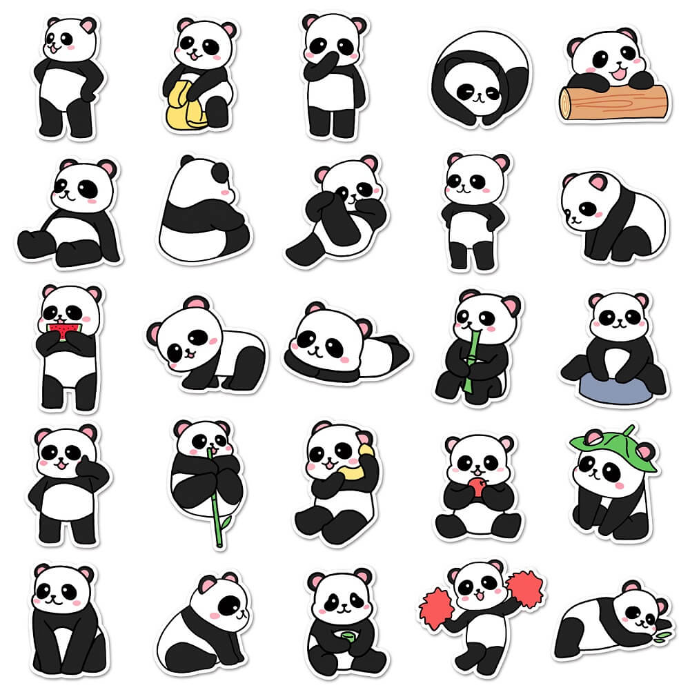 Panda Stickers – 50pcs of Cute Panda Stickers for Kids and DIY Craft Lovers Panda-769 Stickers Set – Perfect for Scrapbooks, Journals, and Arts and Crafts