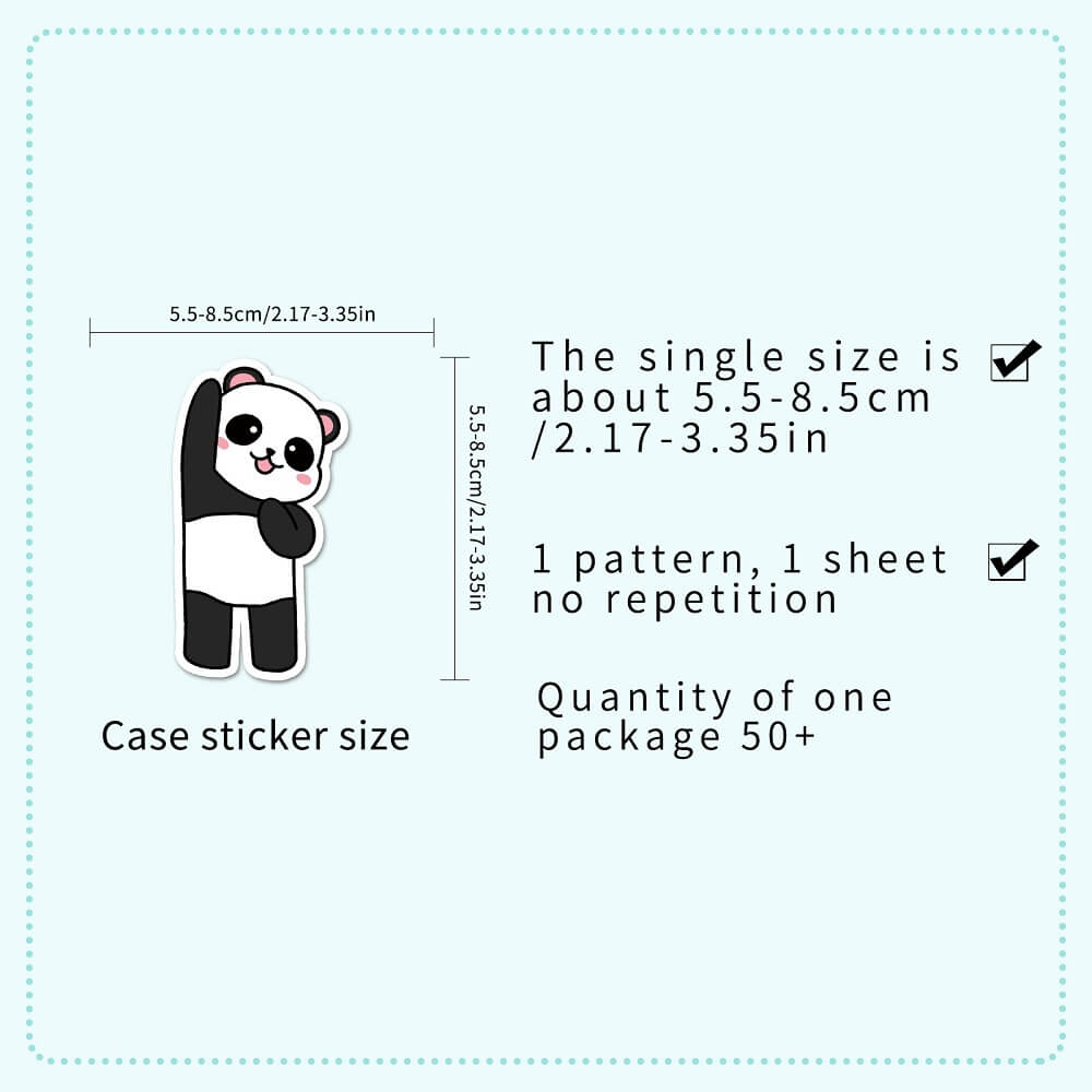 Panda Stickers – 50pcs of Playful Panda Designs for School Supplies and DIY Projects