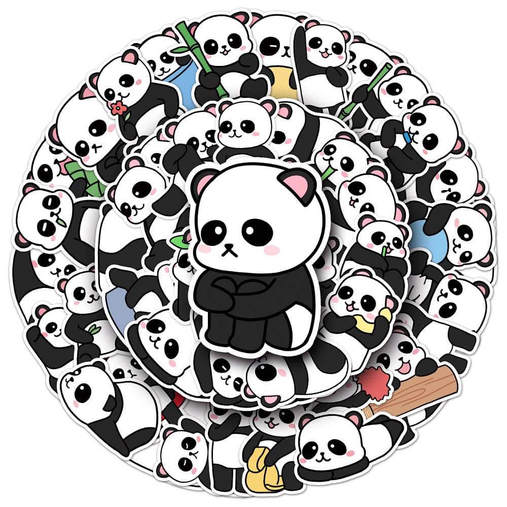 Panda Stickers – 50pcs Cute Panda Stickers for Crafting and Scrapbooking 50pcs Panda Stickers – Adorable Panda Stickers for DIY Projects and Personalizing Panda-769 Stickers Set – 50pcs of Cute Panda Stickers for Kids' Crafts