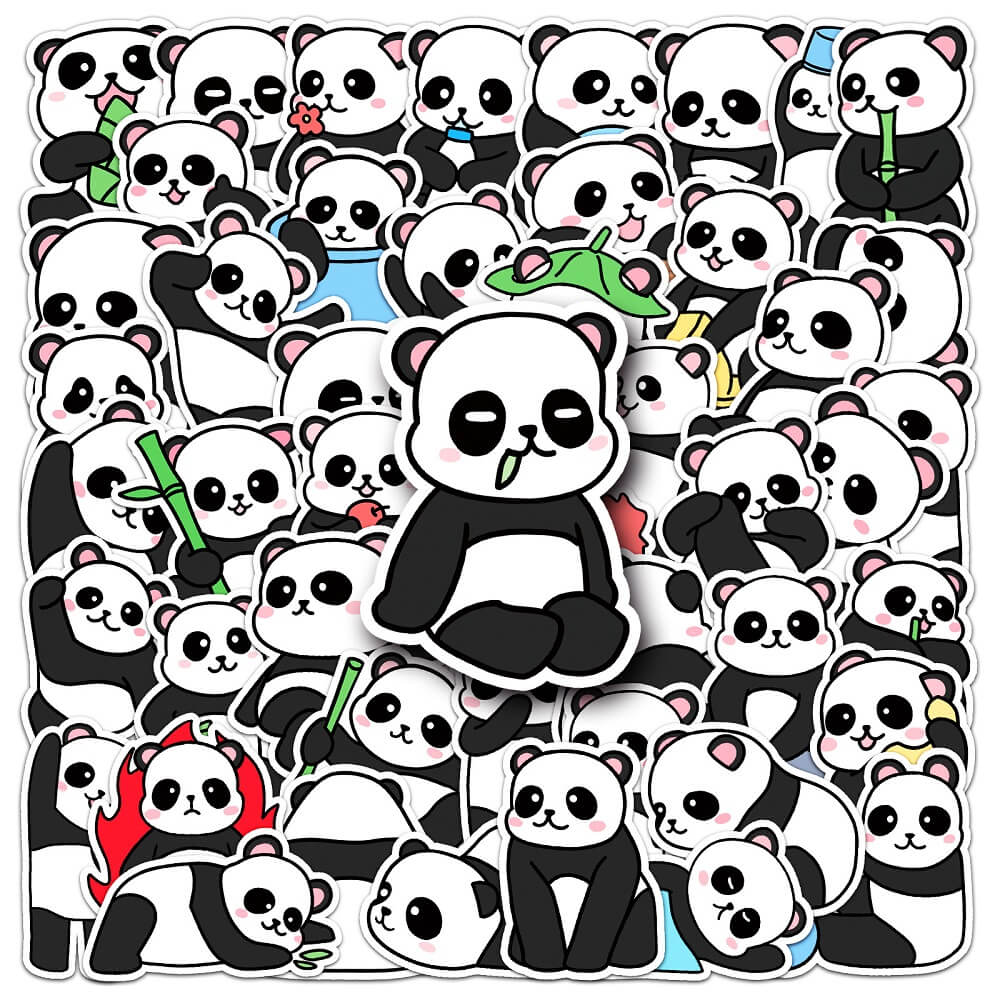 Panda-769 Stickers Set – Fun and Cute Panda Stickers for Personalizing Items 50pcs Panda Stickers – Fun Panda Stickers for Decorating and Crafting Projects