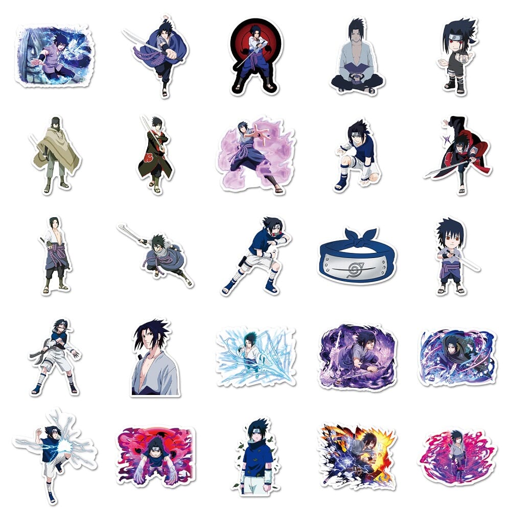 50-piece Naruto Uchiha Sasuke stickers, fun and creative anime decals Naruto Uchiha Sasuke stickers 50pcs, vibrant decals for personal expression