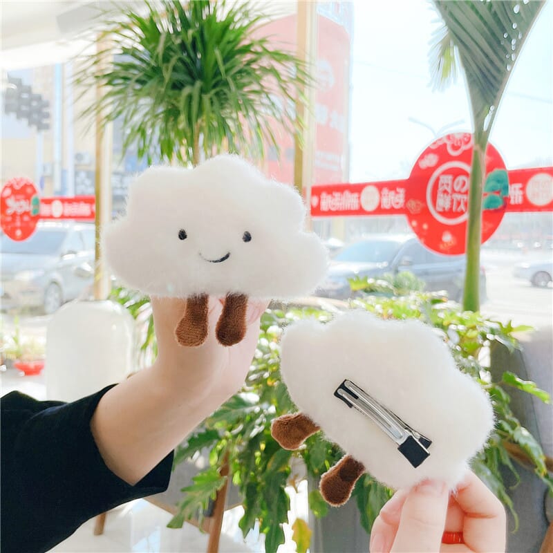 Cute little cloud plush keychain, pastel accessory for bag decoration