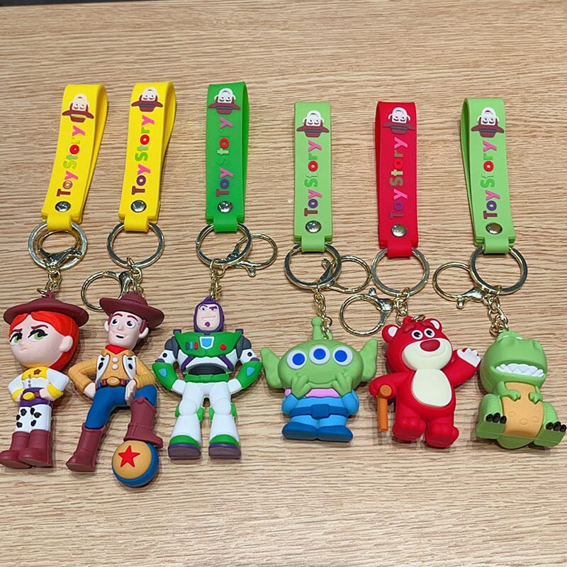 Colorful Toy Story figure keychains for accessories