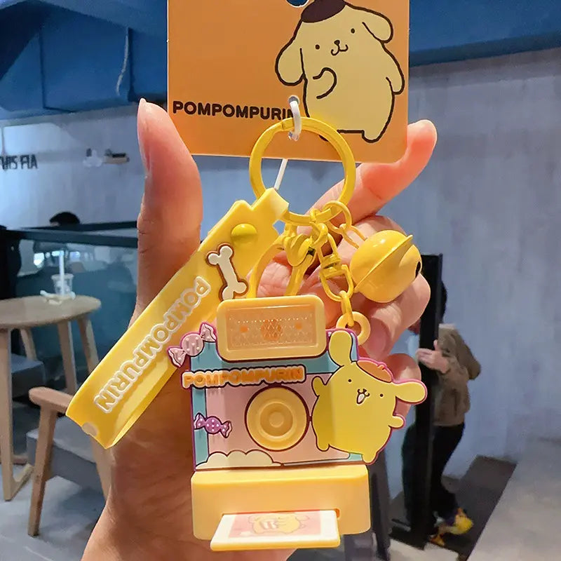 Sanrio plush Polaroid camera keychain, soft accessory for bags and backpacks Sanrio keychain, cute plush Polaroid camera design for fans and collectors Sanrio Polaroid plush keychain, adorable mini camera accessory for handbags