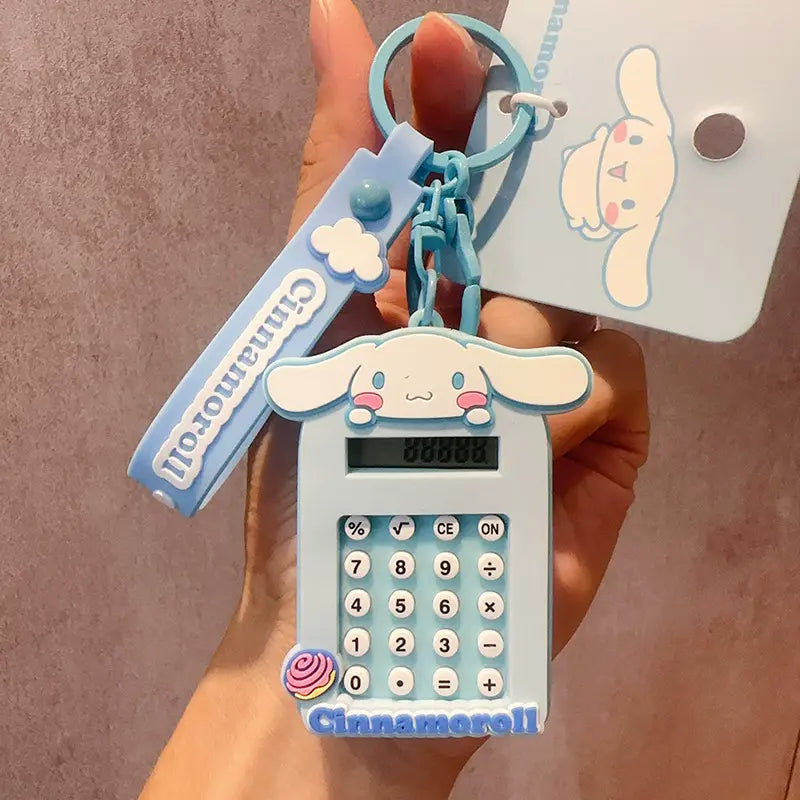 Sanrio mini portable calculator keychain, cute small accessory for bags Sanrio mini calculator keychain, compact portable accessory for everyday use Cute Sanrio mini calculator keychain, functional small accessory for bags
