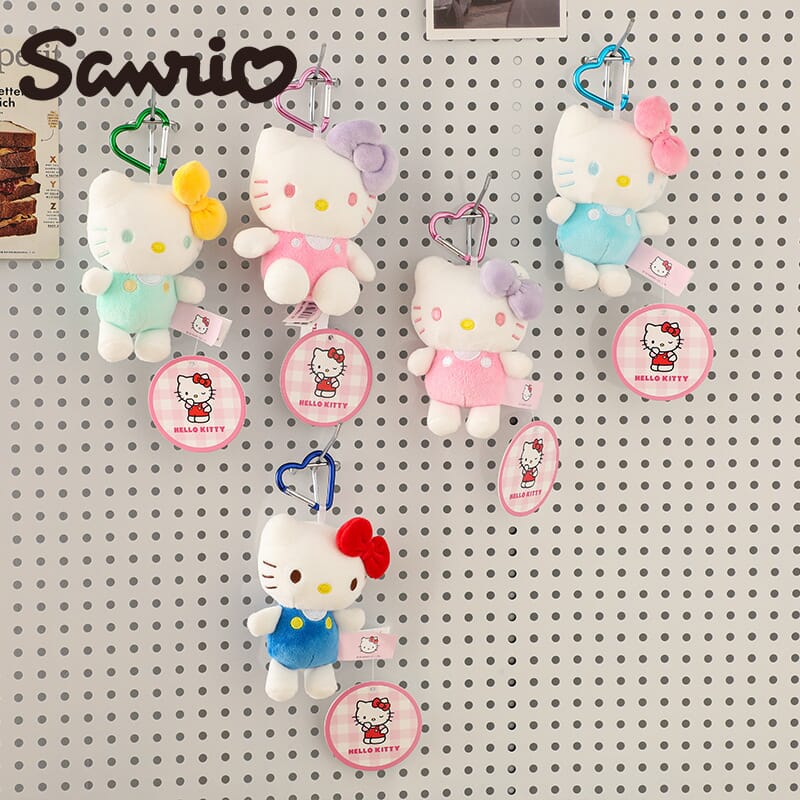 Hello Kitty official plush doll keychain, perfect backpack charm for girls Cute Hello Kitty plush doll keychain, official Sanrio backpack charm accessory