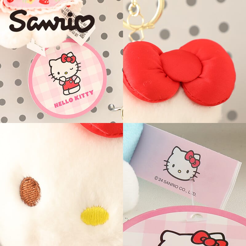 Cute Hello Kitty plush keychain, Sanrio official backpack accessory Official Sanrio Hello Kitty plush backpack pendant, cute keychain for daily wear