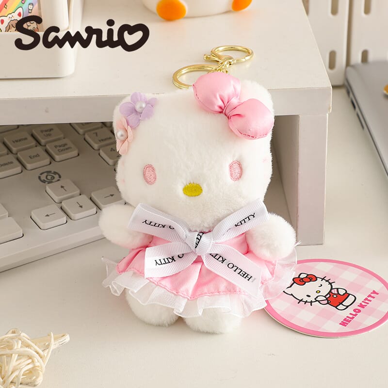 Official Sanrio Hello Kitty plush keychain, adorable backpack and handbag charm