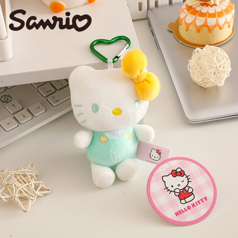 Hello Kitty plush backpack charm, Sanrio official doll keychain for kids