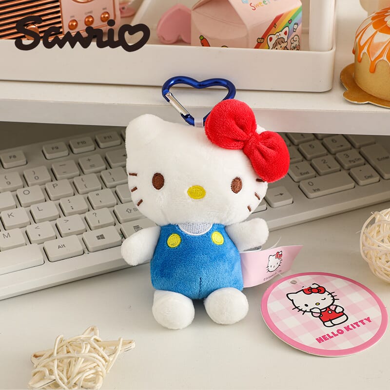 Sanrio official Hello Kitty plush doll keychain, cute backpack pendant Sanrio Hello Kitty plush doll keychain, kawaii backpack decoration pendant