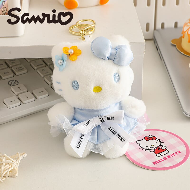 Official Hello Kitty plush doll keychain, perfect accessory for backpacks